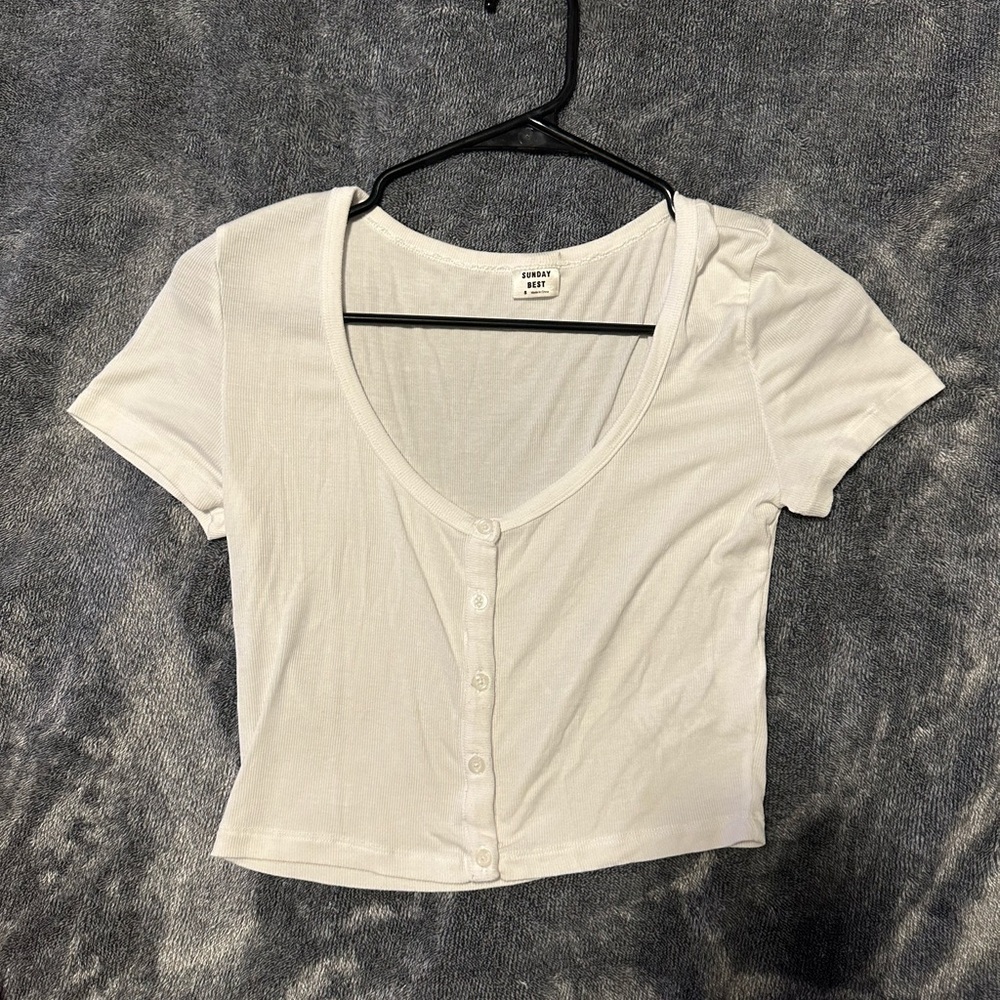 Sunday best white crop top